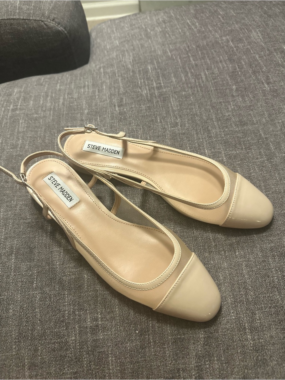 Steve Madden Beige Two-Tone Slingback Flats - Picture 2 of 4